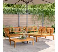 Snsowed Set de sofás de palets de jardín 4 pzas Madera Maciza de Acacia, Set De Jardin Exterior, Muebles De Jardin, Muebles Jardin Exterior, Conjunto Mueble Jardin - 3209434