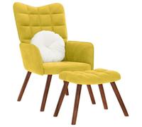Snsowed Sillón de Relax con Taburete Terciopelo Amarillo, Butacas De Cine, Sillones Salon, Sillon Tantra Sexual, Sillón De TV, Sillon Lactancia - 4016828