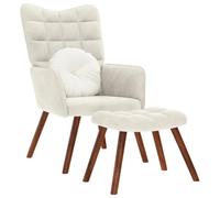 Snsowed Sillón de Relax con Taburete Terciopelo Crema, Butacas De Cine, Sillones Salon, Sillon Tantra Sexual, Sillón De TV, Sillon Lactancia - 4016830