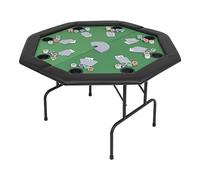 Snsowed Tablero de póker Plegable en 2 Octogonal Verde 8 Jugadores, Poker Set, Tapete Poker, Tapete Juegos De Mesa, Mesa De Poker, Alfombrilla De Poker,