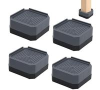 SNSYGN 4 elevadores de muebles, patas de muebles de 4 cm, elevador de altura, elevador de cama, elevador de mesa para sofá, escritorio, sofá, mesa, estantería (negro/cuadrado)