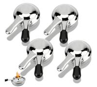 SNSYGN 4 recipientes para pasta de combustión con tapa, quemador de fondue de acero inoxidable, quemador de alcohol, hervidor de alcohol para pasta de combustión, accesorios de buffet, fondue