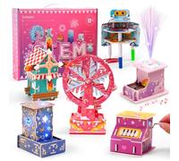 Sntieecr 6 en 1 Kit Stem para niños 8-12 años: Kit de ingeniería para niñas con Rompecabezas KT 3D, Juguetes educativos, Regalos Ideales de Navidad y cumpleaños