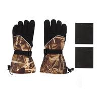SNTSNTBOM 1 par Otoño Invierno Batería Recargable Guantes Térmicos Eléctricos Guantes Térmicos con Pantalla Táctil para Pesca Al Aire Montañismo Esquí Old Reed Camo