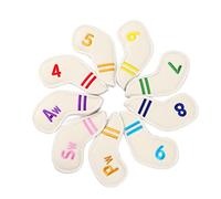 SNTSNTBOM 9 unids/Set PU Impermeable Golf Club Cubierta de Hierro con números Engrosamiento Polar Golf Cubiertas Conjunto (Blanca)