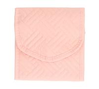 SNTSNTBOM Bolsa organizadora de joyas para viajes, suave material de polialgodón, almacenamiento con múltiples compartimentos para anillos, pendientes, collares, bolsillos transparentes, lisos, Rosa