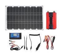 SNTSNTBOM Kit de Panel Solar monocristalino de Alta e 18 W para automóviles, con Pantalla LCD Controlador de Carga Solar de 30 A, Puertos USB duales, identificación (12V a 230V)