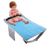 SNTSNTBOM para cama de asiento de avión para niños pequeños, ajuste universal para la mayoría de asientos de avión, reposapiés ajustable para niños, pedal portátil para comodidad (Azul)