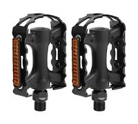 SNTSNTBOM Pedales de Bicicleta, Superficie Antideslizante Fuerte, diseño de pies rayados, Carrera de Campo sin estrés, Tiras Reflectantes para Seguridad Nocturna, rodamientos de