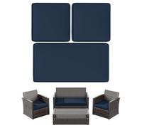 Snubbull Paquete de 3 fundas de repuesto para cojines de asiento de patio al aire libre para 4 piezas de mimbre de 4 plazas, sofá biplaza, silla, sofá, muebles, 36 x 18 x 2, 18 x 18 x 2, solo funda