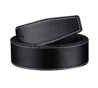 Snufeve Cinturón real sin hebilla para hombres, adecuado para jeans cinturón liso, 110cm