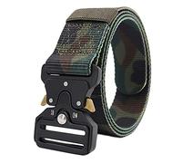 Snufeve Hombres Poliéster Multifuncional Cinturón Táctica Liberación rápida Cinturón, Camuflaje, 125 cm