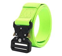 Snufeve Hombres Poliéster Multifuncional Cinturón Táctica Liberación rápida Cinturón, Verde, 125 cm