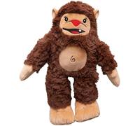 SNUG AROOZ Billy The Big Foot - Juguete de peluche marrón para perro, chirriantes, juego multisensorial para mascotas, material reciclado, compañero mítico suave y tierno de 6 x 11 pulgadas