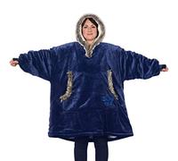 Snug Rug Azul Eskimo Manta Sudadera con Capucha, de Forro Polar Sherpa Supersuave y cálido para Adulto, Oversized, Talla única, Unisex, para Hombre y Mujer