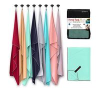 Snug Rug - Toalla de Microfibra superabsorbente Secado rápido Ligero Compacto Viaje, antibacteriana para natación Deportes Viajes a Prueba de Arena Toallas de Playa Mar Niebla Malva Large 80 x 160cm