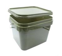 Snugawarm Cubo plástico del cebo de la pesca de la carpa de los PP para los pescadores al aire libre, contenedor de almacenamiento resistente para boilies pellets Groundbait y PVA bolsa mezcla verde