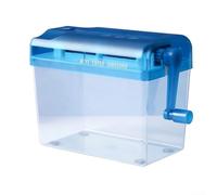 Snugawarm Trituradora de papel manual Trituradora de escritorio portátil de manivela para oficina en casa Protección de privacidad Construcción ABS Transparente (azul)