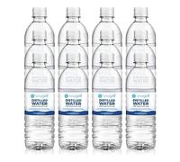 Snugell Agua destilada embotellada para máquinas CPAP (paquete de 12, 16.9 onzas cada una), ultra filtrada, pura y segura, sin BPA, uso diario, fabricada en Estados Unidos