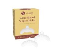 Snugell Protectores de pezón en forma de ala | Protectores de silicona ultrafinos para lactancia | Paquete de 2 con funda protectora | Diseñado para su uso con pezones planos o invertidos (pequeño)
