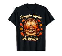 Snuggle Mode Hedgehog Cozy Fall Cartoon Animal Camiseta