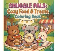 Snuggle Pals: Cozy Food & Treats Coloring Book: Bold and Easy Cute Food-Themed Designs | Simple and Fun Animal Coloring Pages for Relaxation
