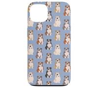 Snuggle Pup - Patrón de bulldog entrañable en azul cielo Carcasa para iPhone 13