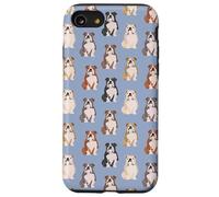 Snuggle Pup - Patrón de bulldog entrañable en azul cielo Carcasa para iPhone SE (2020) / 7 / 8