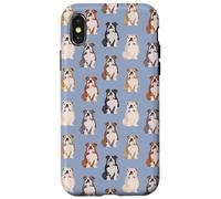 Snuggle Pup - Patrón de bulldog entrañable en azul cielo Carcasa para iPhone X/XS