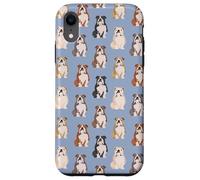 Snuggle Pup - Patrón de bulldog entrañable en azul cielo Carcasa para iPhone XR