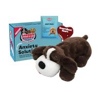 Snuggle Puppy Heartbeat - Juguete de perro para cachorros, latido del corazón de sensación real, ayuda calmante para dormir y juguete cómodo de entrenamiento con paquete de calor, raza mediana de