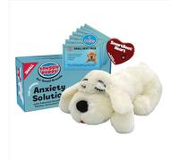 Snuggle Puppy Heartbeat - Juguete para cachorros de razas pequeñas, juguete de peluche compacto con latido del corazón, diseñado para el tiempo de jaula, las primeras noches y el descanso, color crema