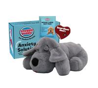 Snuggle Puppy Juguete de peluche original de latido del corazón para perros. Alivio de la ansiedad de mascotas y ayuda calmante, juguete cómodo para entrenamiento de comportamiento en gris
