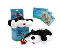 Snuggle Puppy Plus - Juguete de Peluche de Latido del corazón para Perros, Alivio de la ansiedad de Mascotas y Ayuda calmante, Juguete cómodo para Entrenamiento conductual (Negro y Blanco)