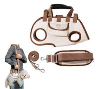 Snuggle Sling Dog Carrier, Dog Full Body Lift Harness for Small Dogs, Hands Free Shoulder Yorkie Carrier, Adjustable Pet Backpack, Dogs Full Body Lift Carry Harness Pet Legs Support (Brown,S)