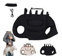 Snuggle Sling Dog Carrier, Dog Full Body Lift Harness for Small Dogs, Hands Free Shoulder Yorkie Carrie, Adjustable Leash with Small Puppy Treat Bag, for Dogs of Different Weights (Black,S)
