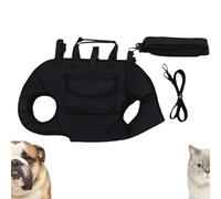 Snuggle Sling Dog Carrier, Hands Free Shoulder Yorkie Carrier, Dogs Full Body Lift Harness with Adjustable Leash with Small Puppy Treat Bag (Black,S)