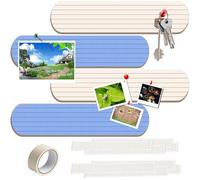 SnuggleTail Paquete de 4 tiras de fieltro autoadhesivas para tablón de anuncios, 23.6 x 7.87 pulgadas, para exhibición de fotos y soporte para llaves, tiras de fieltro decorativas multicolor para el