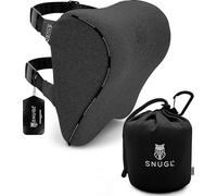 SNUGL Almohada Cervical para Coche | Cojín Reposacabezas de Espuma Viscoelástica | Soporte para Cuello, Cabeza y Hombros | Cojín de Viaje Ergonómico (Gris)