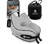SNUGL Almohada de Viaje Ergonómica - Cojín Cuello Viaje de Espuma Viscoelástica | Almohada Cervical con Bolsa de Transporte para Coche y Avión | (Gris - Adulto Pequeño)