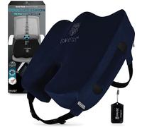 SNUGL Cojín Coxis - Almohada ortopédica de Espuma viscoelástica para Silla de Oficina, Coche, Embarazo, posparto, hemorroides y Soporte Lumbar ergonómico | (Azul Marino - Regular)