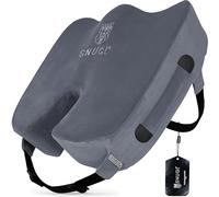 SNUGL Cojín Coxis - Almohada ortopédica de Espuma viscoelástica para Silla de Oficina, Coche, Embarazo, posparto, hemorroides y Soporte Lumbar ergonómico | (Gris Claro - Grande)