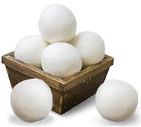 SnugPad Bolas de secado de lana, tamaño XL, paquete de 6, suavizante natural de telas, 100% lana orgánica de Nueva Zelanda de primera calidad, ahorro de energía y tiempo, blanco 6 Contar