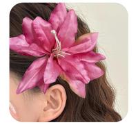 Snuhlzvm Accesorio artístico para el cabello, color rojo rosa, líneas suaves, artesanía delicada, una fusión de moda y arte, ambiente animado, imprescindible para los amantes de la moda.