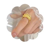 Snuhlzvm Anillos elegantes y exquisitos, únicos y distintivos, pioneros de la moda, exquisita artesanía, diseño atemporal, accesorios de moda, talla única, Metal, Sin piedras preciosas