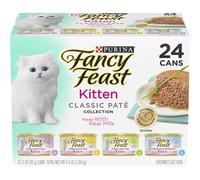 SNUNGPHIR Purina Fancy Feast Grain Free Pate Wet Kitten Food Variety Pack, Kitten Classic Pate Collection, 4 Flavors - (24) 3 oz. Boxes