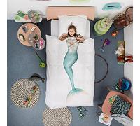Snurk Sirena Juego de cama infantil con motivo de sirena, tamaño 135x200 cm