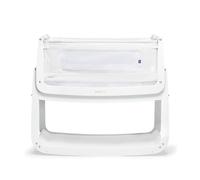 Snuz Pod 4 - Cuna mecedora junto a mí, cuna con moisés elevable, cuna portátil ligera con pared con cremallera, colchón transpirable 3D, 6 ajustes de altura y modo de inclinación cómodo, color blanco