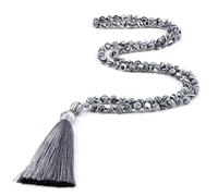 snxjaidszx Collar de 108 cuentas de piedra de ónix con rayas verdes naturales, collar Mala para mujeres y hombres, Piedra Cuero