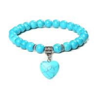 snxjaidszx Pulsera con colgante de piedra natural, sodalita azul, malaquita, amatistas, ojo de tigre, pulseras circulares, 17cm, Piedra Cuero